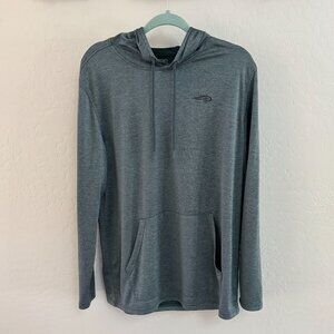 Reel Life Mens LS Hoodie - MountainSunset/Wave Graphic -‎ Green - Size L